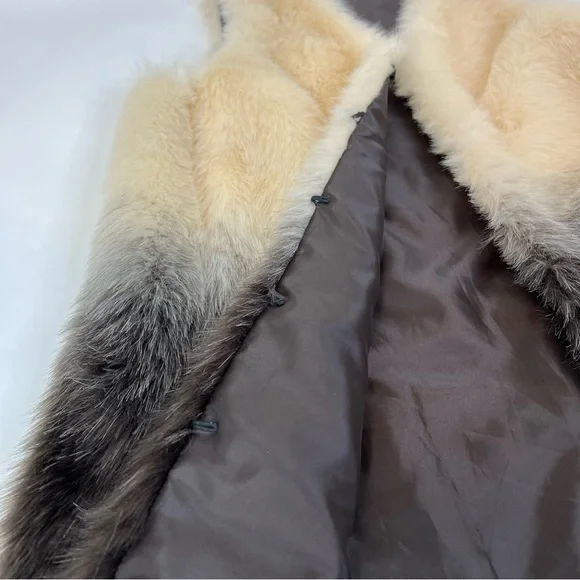 Democracy faux fur two tone warm winter vest sleeveless jacket coat - Picture 3 of 8